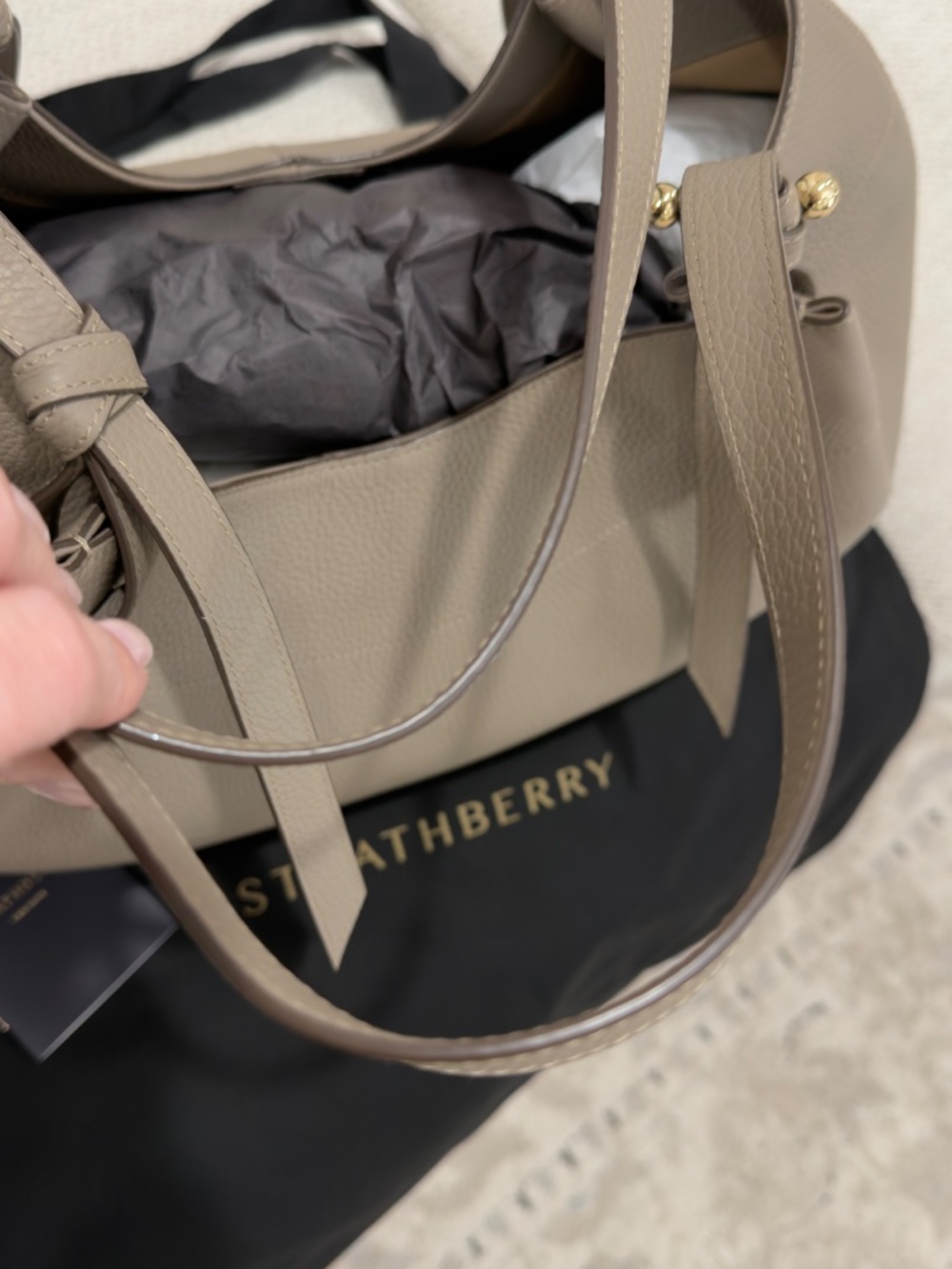 Strathberry Barra Tote in Taupe - Picture 11 of 15